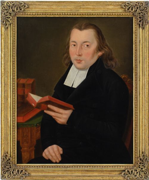 early19thcentury german school portrait of a pastor antique oil painting - CATEGORY: ANTIQUE ART - DATED 1800
