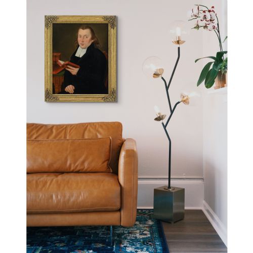 EARLY19THCENTURY GERMAN SCHOOL PORTRAIT OF A PASTOR ANTIQUE OIL PAINTING - ADDITIONAL PHOTO 2
