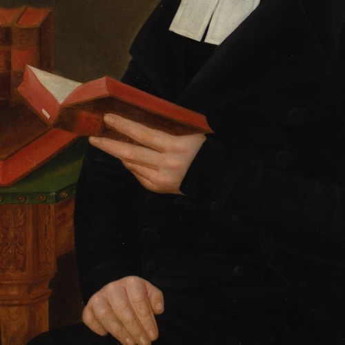EARLY19THCENTURY GERMAN SCHOOL PORTRAIT OF A PASTOR ANTIQUE OIL PAINTING - ADDITIONAL PHOTO 7