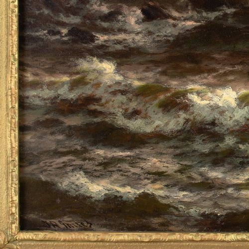 THOMAS ROSE MILES DAYBREAK AFTER THE STORM ANTIQUE OIL PAINTING - ADDITIONAL PHOTO 7
