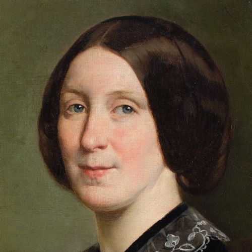 ALPHONSE MURATON ATTRIBUTED PORTRAIT OF A LADY ANTIQUE OIL PAINTING - ADDITIONAL PHOTO 6