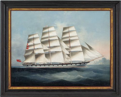 19thcentury british school portrait of the fullyrigged clan mackenzie antique oil painting - CATEGORY: ANTIQUE ART - DATED 1890