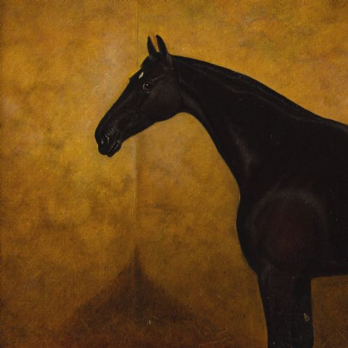 EDWARD CORBET PORTRAIT OF BLACK JACK A DARK BAY HUNTER ANTIQUE OIL PAINTING - ADDITIONAL PHOTO 7
