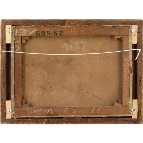 EDWARD CORBET PORTRAIT OF BLACK JACK A DARK BAY HUNTER ANTIQUE OIL PAINTING - ADDITIONAL PHOTO 9