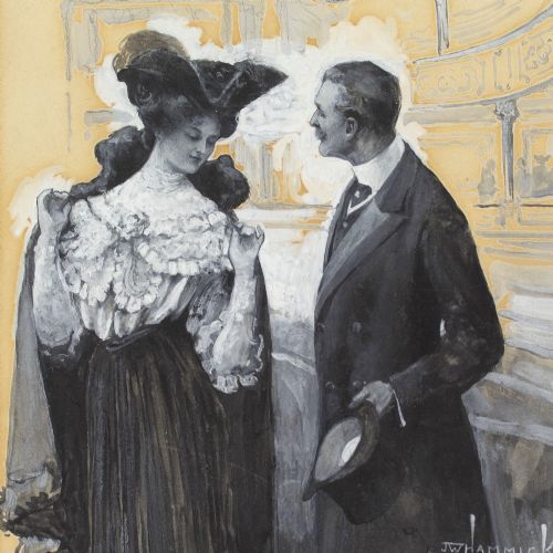 JOSEPH WILLIAM HAMMICK AT THE THEATRE ANTIQUE WATERCOLOUR - ADDITIONAL PHOTO 4
