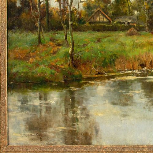 ROBERT WILLIAM ARTHUR ROUSE RBA ON THE STOUR KENT ANTIQUE OIL PAINTING - ADDITIONAL PHOTO 7