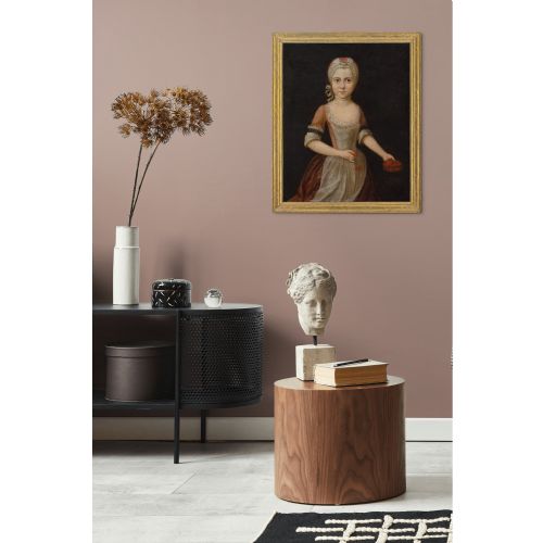 MID18THCENTURY GERMAN SCHOOL PORTRAIT OF A GIRL WITH A CHERRY BASKET ANTIQUE OIL PAINTING - ADDITIONAL PHOTO 3