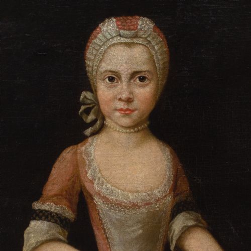 MID18THCENTURY GERMAN SCHOOL PORTRAIT OF A GIRL WITH A CHERRY BASKET ANTIQUE OIL PAINTING - ADDITIONAL PHOTO 4