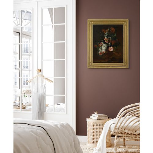 SIMON HARDIM CIRCLE STILL LIFE WITH FLOWERS ANTIQUE OIL PAINTING - ADDITIONAL PHOTO 3