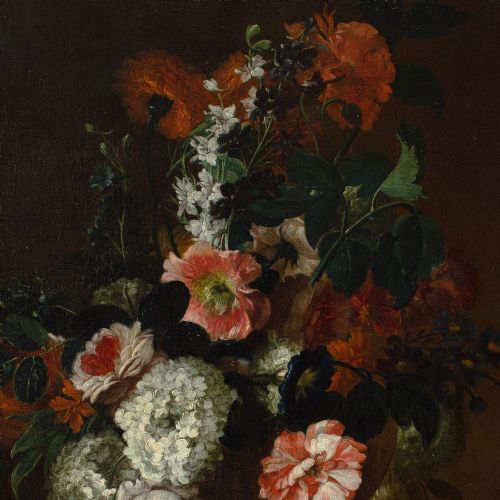 SIMON HARDIM CIRCLE STILL LIFE WITH FLOWERS ANTIQUE OIL PAINTING - ADDITIONAL PHOTO 5