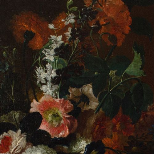 SIMON HARDIM CIRCLE STILL LIFE WITH FLOWERS ANTIQUE OIL PAINTING - ADDITIONAL PHOTO 7