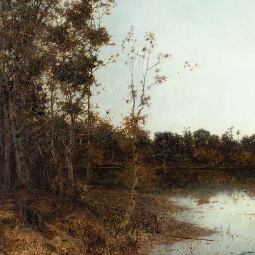 KARL HEFFNER TWILIGHT ANTIQUE OIL PAINTING - ADDITIONAL PHOTO 6