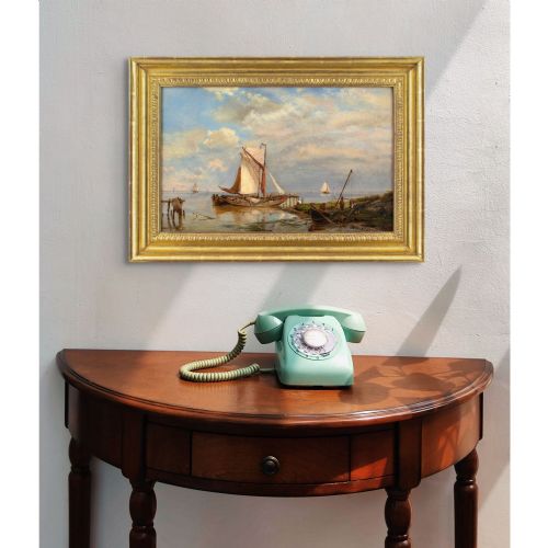 fig 1. Hermanus Koekkoek The Elder (After), On The Scheldt - Antique Oil Painting 