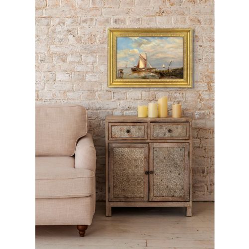 fig 2. Hermanus Koekkoek The Elder (After), On The Scheldt - Antique Oil Painting 