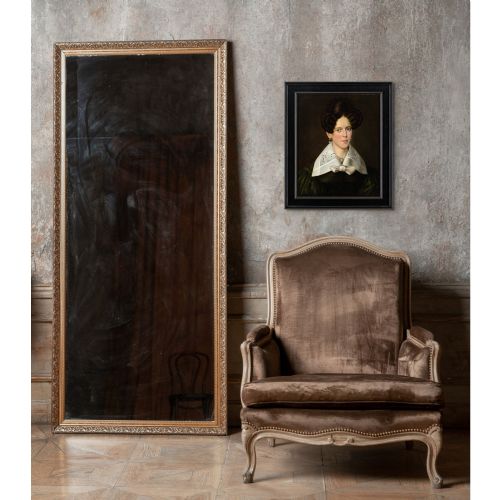 EARLY 19THCENTURY AMERICAN SCHOOL PORTRAIT OF A LADY ANTIQUE OIL PAINTING - ADDITIONAL PHOTO 2