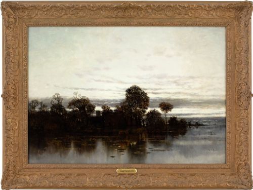 karl heffner the norfolk broads antique oil painting - CATEGORY: ANTIQUE ART - DATED 1890