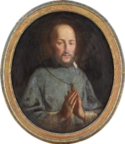 mid18thcentury italian school portrait of saint francis de sales antique oil painting - CATEGORY: ANTIQUE ART - DATED 1750