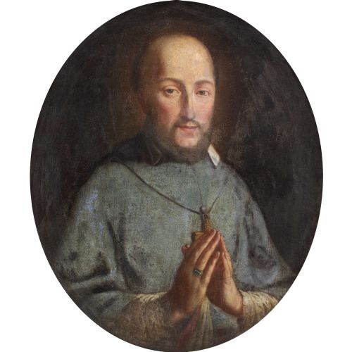 MID18THCENTURY ITALIAN SCHOOL PORTRAIT OF SAINT FRANCIS DE SALES ANTIQUE OIL PAINTING - ADDITIONAL PHOTO 2