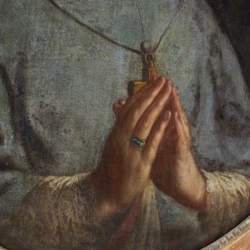 MID18THCENTURY ITALIAN SCHOOL PORTRAIT OF SAINT FRANCIS DE SALES ANTIQUE OIL PAINTING - ADDITIONAL PHOTO 8