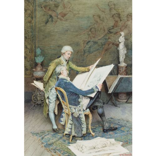 GIUSEPPE SIGNORINI THE CONNOISSEURS ANTIQUE WATERCOLOUR - ADDITIONAL PHOTO 1