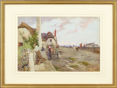 mary sophia hagarty porlock weir antique watercolour - CATEGORY: ANTIQUE ART - DATED 1890