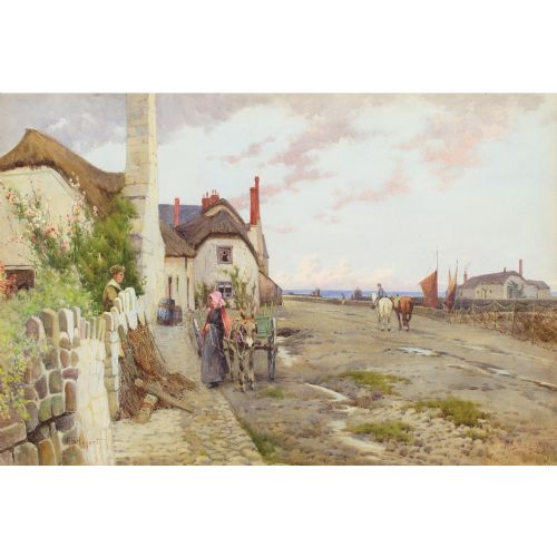 MARY SOPHIA HAGARTY PORLOCK WEIR ANTIQUE WATERCOLOUR - ADDITIONAL PHOTO 1