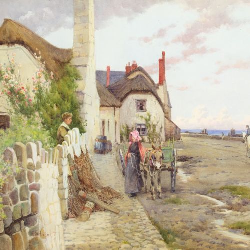 MARY SOPHIA HAGARTY PORLOCK WEIR ANTIQUE WATERCOLOUR - ADDITIONAL PHOTO 4