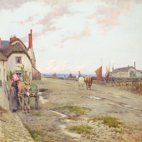 MARY SOPHIA HAGARTY PORLOCK WEIR ANTIQUE WATERCOLOUR - ADDITIONAL PHOTO 5