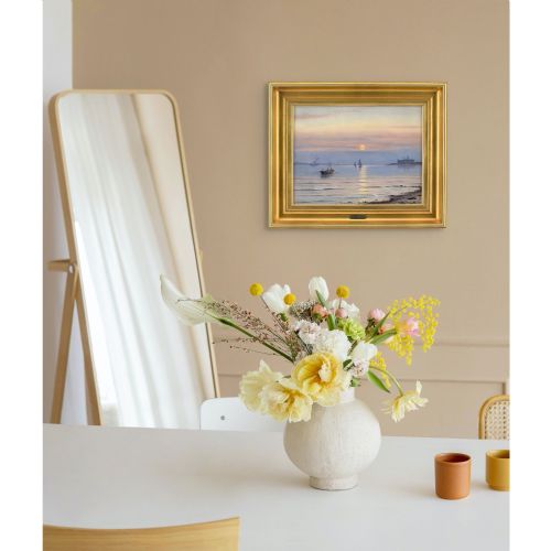 JOHAN NEUMANN SEASCAPE WITH A VIEW TO KRONBORG CASTLE OIL PAINTING - ADDITIONAL PHOTO 2