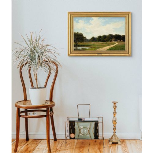 AXEL SCHOVELIN DYREHAVEN COPENHAGEN ANTIQUE OIL PAINTING - ADDITIONAL PHOTO 4