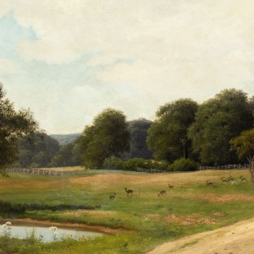 AXEL SCHOVELIN DYREHAVEN COPENHAGEN ANTIQUE OIL PAINTING - ADDITIONAL PHOTO 7