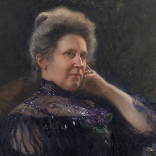 GUNNAR WEINBERG PORTRAIT OF A WOMAN ANTIQUE OIL PAINTING - ADDITIONAL PHOTO 6