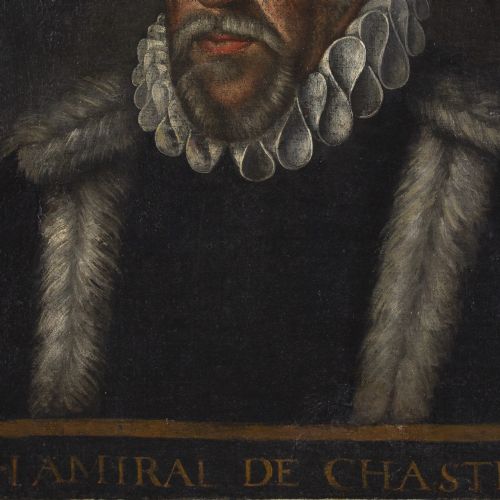 LATE 16THCENTURY DUTCH SCHOOL PORTRAIT OF GASPARD DE COLIGNY ADMIRAL OF FRANCE ANTIQUE OIL PAINTING - ADDITIONAL PHOTO 3
