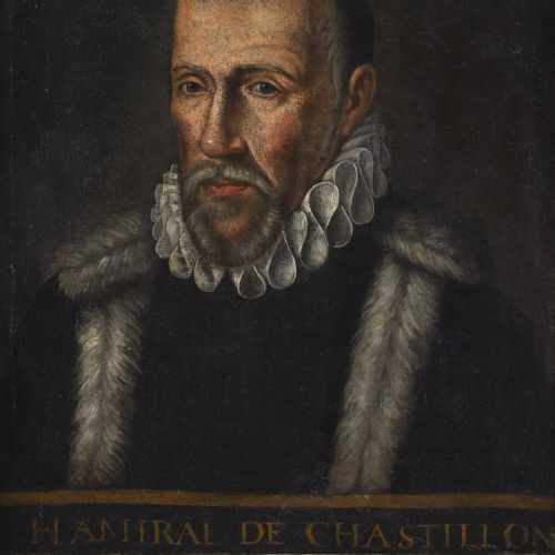 LATE 16THCENTURY DUTCH SCHOOL PORTRAIT OF GASPARD DE COLIGNY ADMIRAL OF FRANCE ANTIQUE OIL PAINTING - ADDITIONAL PHOTO 6