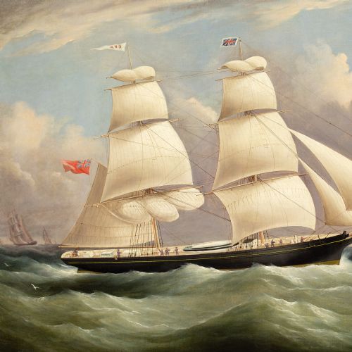 RICHARD BALL SPENCER THE BRIG ERA OFF DOVER ANTIQUE OIL PAINTING - ADDITIONAL PHOTO 6