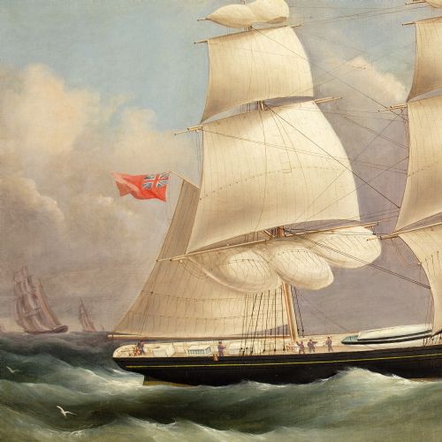 RICHARD BALL SPENCER THE BRIG ERA OFF DOVER ANTIQUE OIL PAINTING - ADDITIONAL PHOTO 8