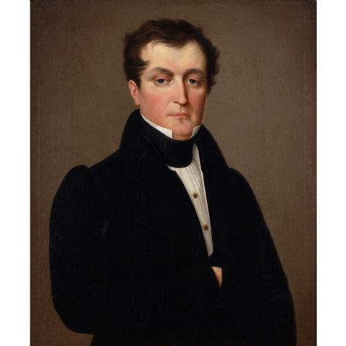 19THCENTURY ENGLISH SCHOOL PORTRAIT OF A GENTLEMAN ANTIQUE OIL PAINTING - ADDITIONAL PHOTO 2