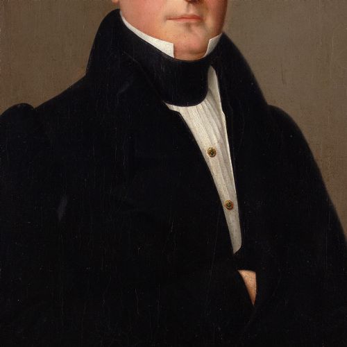 19THCENTURY ENGLISH SCHOOL PORTRAIT OF A GENTLEMAN ANTIQUE OIL PAINTING - ADDITIONAL PHOTO 5