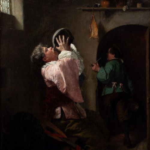 WILLIAM JOHN WAINWRIGHT RWS RBA THE DRUNKARD ANTIQUE OIL PAINTING - ADDITIONAL PHOTO 4