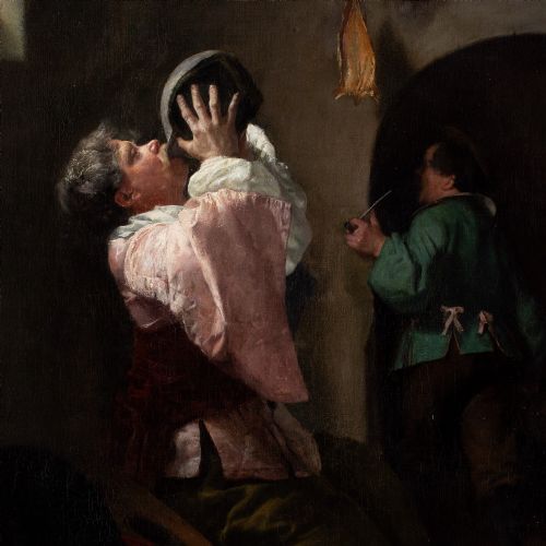 WILLIAM JOHN WAINWRIGHT RWS RBA THE DRUNKARD ANTIQUE OIL PAINTING - ADDITIONAL PHOTO 6