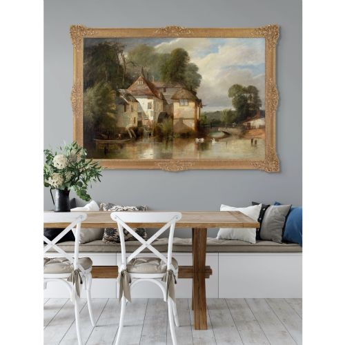 JAMES BAKER PYNE ARUNDEL MILL ANTIQUE OIL PAINTING - ADDITIONAL PHOTO 1