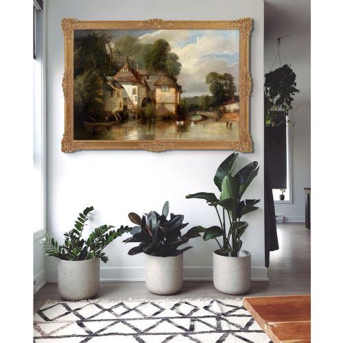 JAMES BAKER PYNE ARUNDEL MILL ANTIQUE OIL PAINTING - ADDITIONAL PHOTO 2