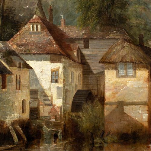 JAMES BAKER PYNE ARUNDEL MILL ANTIQUE OIL PAINTING - ADDITIONAL PHOTO 6