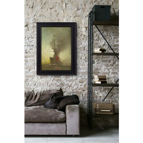 HARRY KLUGE THE NIELS JUEL IN FOG ANTIQUE OIL PAINTING - ADDITIONAL PHOTO 1