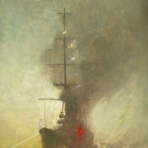 HARRY KLUGE THE NIELS JUEL IN FOG ANTIQUE OIL PAINTING - ADDITIONAL PHOTO 4