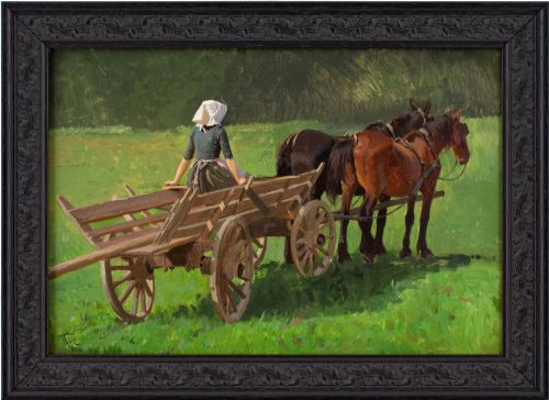 frants henningsen study for the harvesters antique oil painting - CATEGORY: ANTIQUE ART - DATED 1890