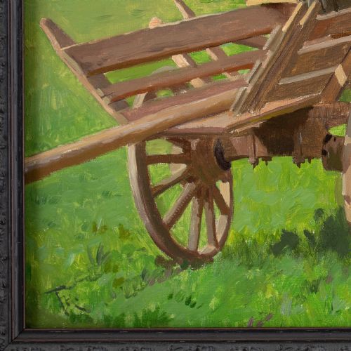 FRANTS HENNINGSEN STUDY FOR THE HARVESTERS ANTIQUE OIL PAINTING - ADDITIONAL PHOTO 7