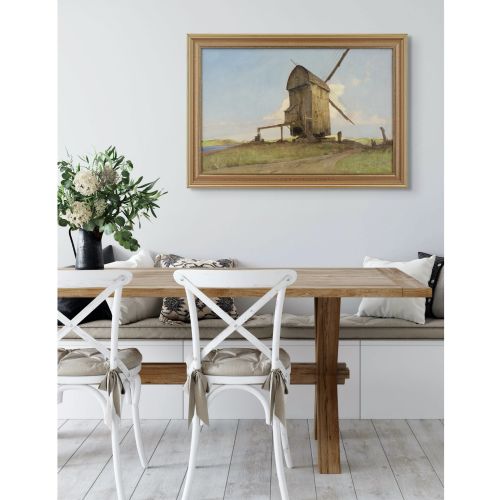 HARRY KLUGE LANDSCAPE WITH WINDMILL OIL PAINTING - ADDITIONAL PHOTO 2