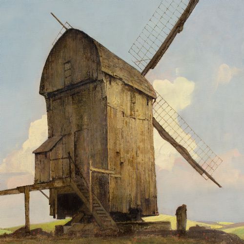 HARRY KLUGE LANDSCAPE WITH WINDMILL OIL PAINTING - ADDITIONAL PHOTO 4
