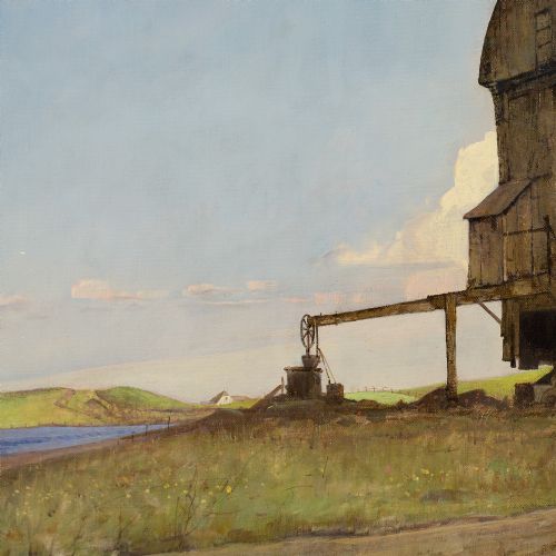 HARRY KLUGE LANDSCAPE WITH WINDMILL OIL PAINTING - ADDITIONAL PHOTO 5